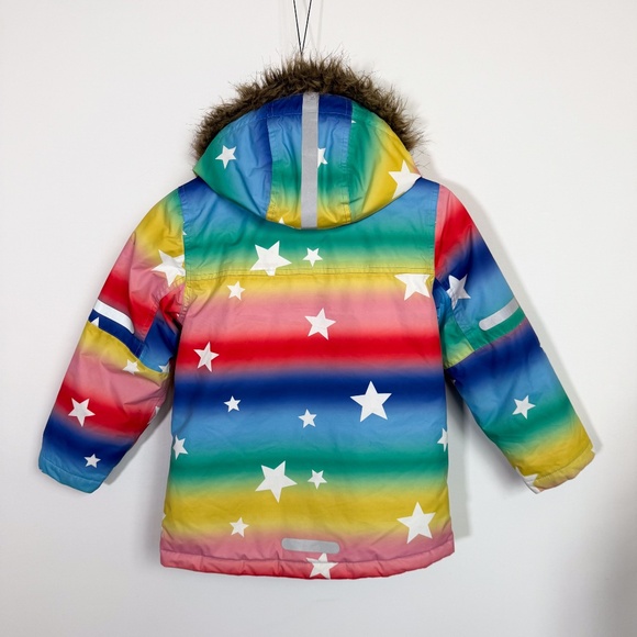 Kids BODEN Magical Rainbow Star Winter Hood Winter Snow Ski Coat Size 6-7 Years - Picture 4 of 12